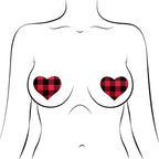 Pastease Buffalo Plaid Heart Pasties Red