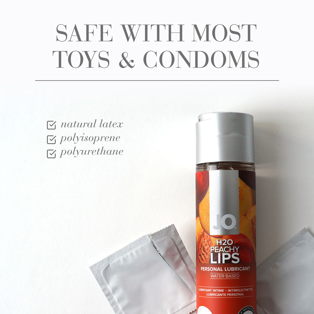 JO H2O Peachy Lips Flavored Water-Based Lubricant 4 oz.