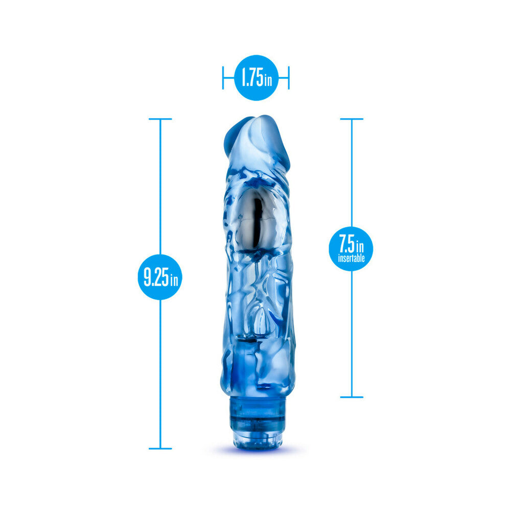 Naturally Yours Wild Ride Realistic 9 in. Vibrating Dildo Blue