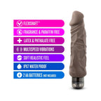X5 Plus Hard On Realistic 9 in. Vibrating Dildo Brown