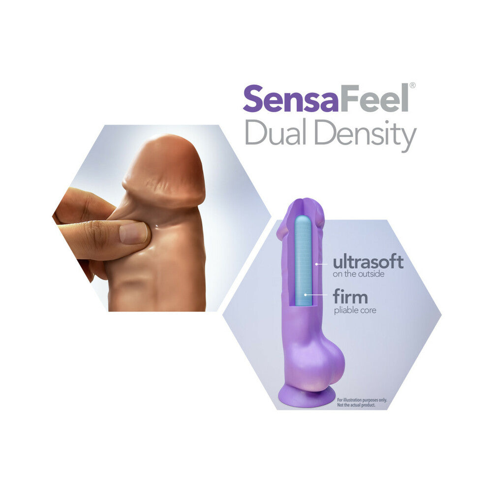 Au Naturel Tomas 9 in. Dual Density Vibrating Dildo Tan