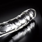 Icicles No. 62 Curved Realistic 6.5 in. Glass Dildo Clear