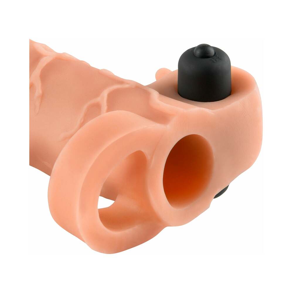 Fantasy X-tensions Vibrating Real Feel 2 in. Extension With Ball Strap Beige