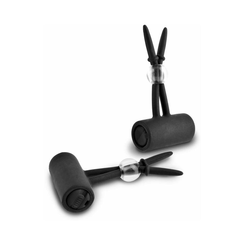Fetish Fantasy Series Limited Edition Vibrating Silicone Nipple Lassos Black