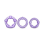 Stay Hard Beaded Cockrings 3-Piece Set Purple