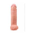 King Cock 12 in. Cock With Balls Realistic Suction Cup Dildo Beige