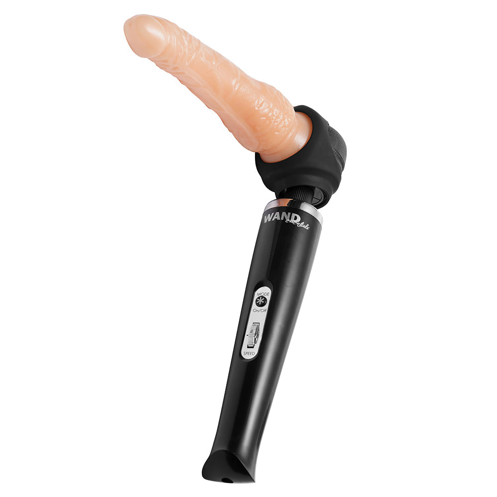 Wand Essentials Silicone Strap Cap Wand Harness For Dildos Black