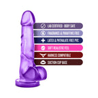 B Yours Sweet 'n Hard 4 Realistic 7 in. Dildo with Balls Purple