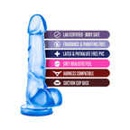 B Yours Sweet 'n Hard 4 Realistic 7 in. Dildo with Balls Blue