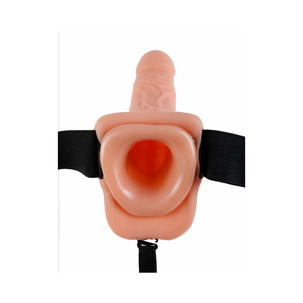 Fetish Fantasy Series 7 in. Hollow Strap-On with Balls Beige/Black