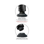 King Cock 9 in. Vibrating Cock With Balls Poseable Suction Cup Dildo Black