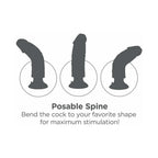 King Cock 6 in. Vibrating Cock Poseable Dildo With Suction Cup Beige