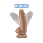 Au Naturel 7 in. Sensa Feel Fat Boy Posable Dual Density Dildo Tan