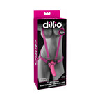 Dillio Adjustable 7 in. Strap-On Suspender Harness Set Pink