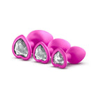 Luxe 3-Piece Bling Plug Training Kit with White Gem Base Pink