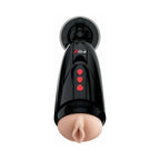 PDX Elite Dirty Talk Rechargeable Vibrating Starter Stroker With Hands-Free Suction Cup Beige/Black