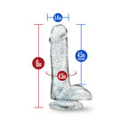Naturally Yours 6 in. Glitter Cock Realistic Dildo with Balls Sparkling Clear