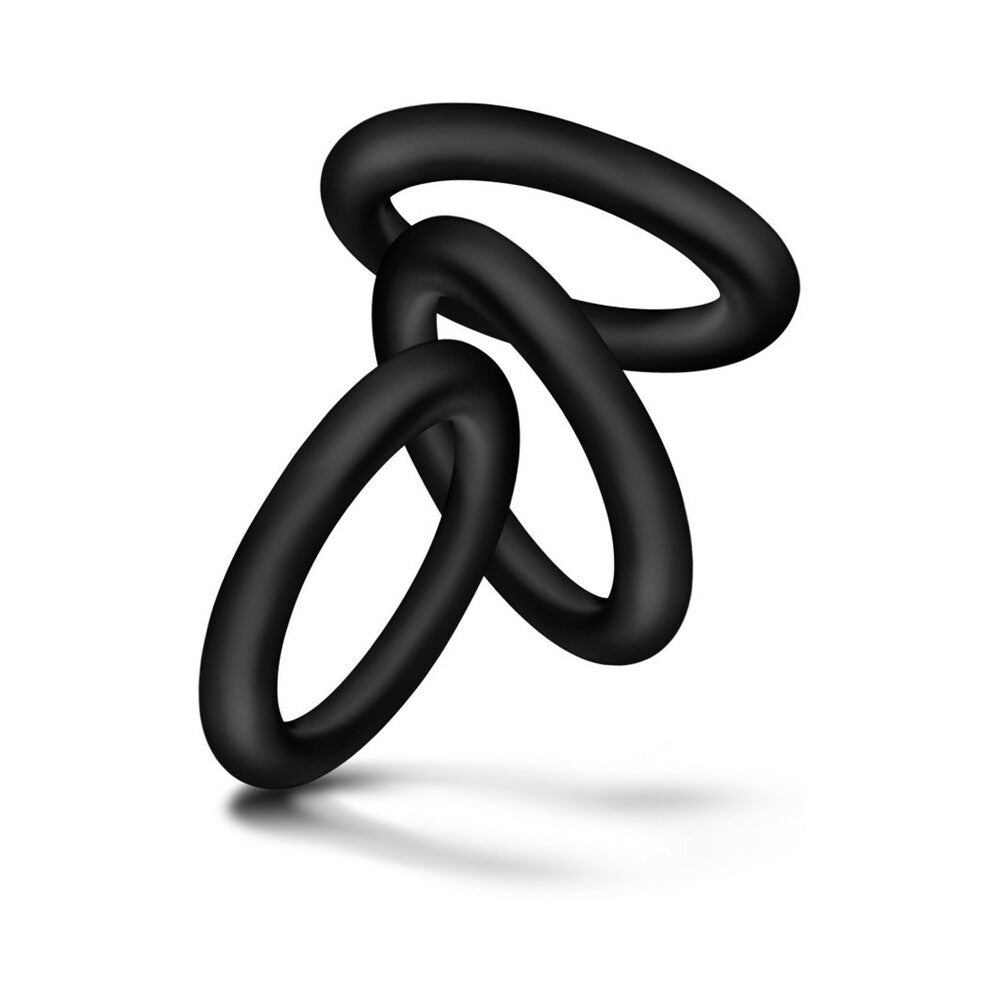 Performance VS2 Pure Premium Silicone Cockrings 3-Pack Small Black