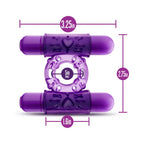 Play with Me Double Play Dual Vibrating Cockring Purple