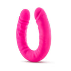 Ruse Realistic 18 in. Silicone Slim Double Dong Dual Ended Dildo Hot Pink