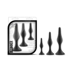Luxe 3-Piece Silicone Beginner Plug Kit Black