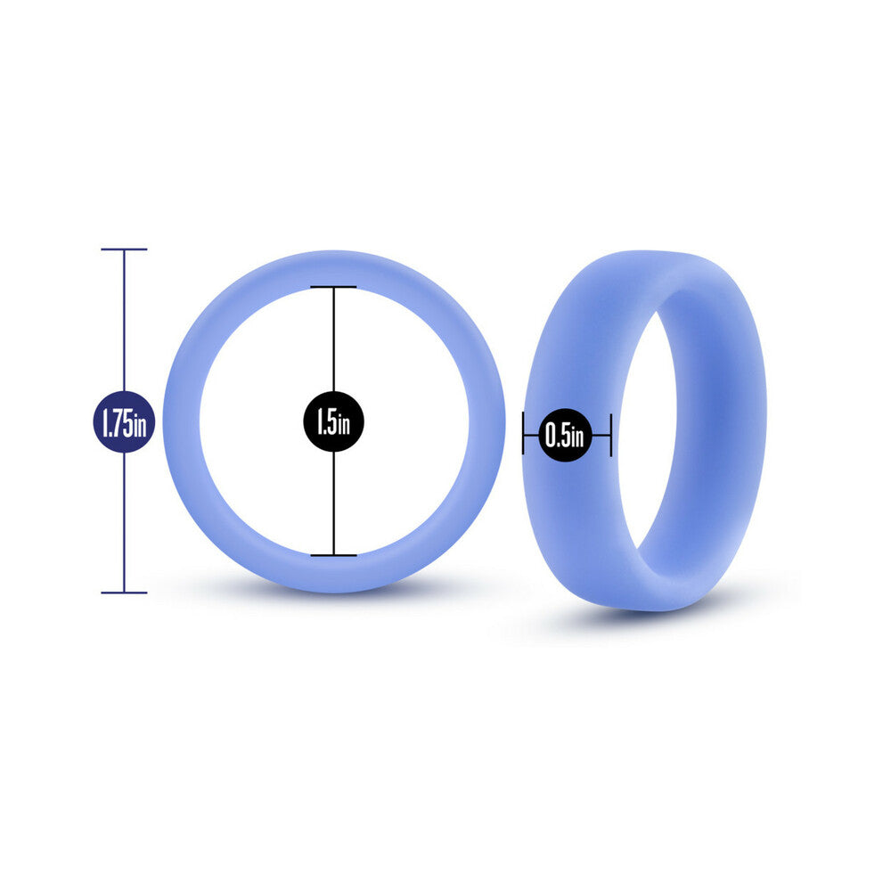 Performance Silicone Glo Cock Ring Blue Glow