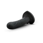 Temptasia Twist 5.5 in. Curved Dildo with Heart-Shaped Suction Cup Medium Black