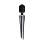Evolved Mighty Metallic Wand Rechargeable Silicone Wand Vibrator Chrome/Black