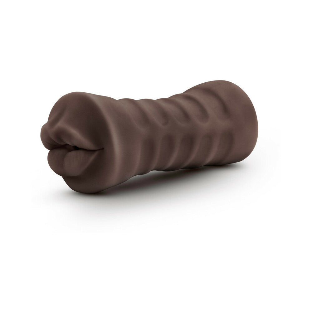 Hot Chocolate Renee Oral Stroker with Bullet Vibrator Brown