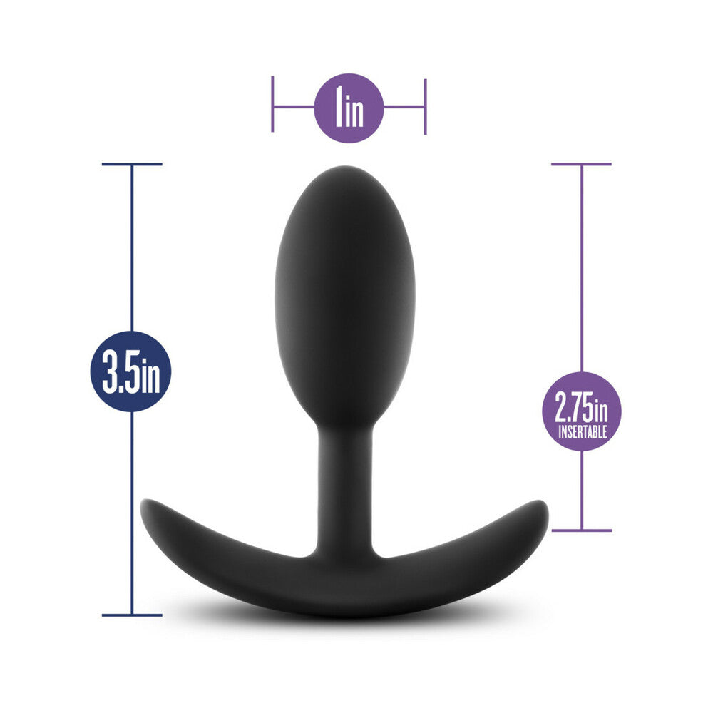 Luxe Wearable Vibra Slim Plug Small Black