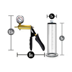 Performance VX6 Vacuum Penis Pump with Brass Pistol & Pressure Gauge Clear