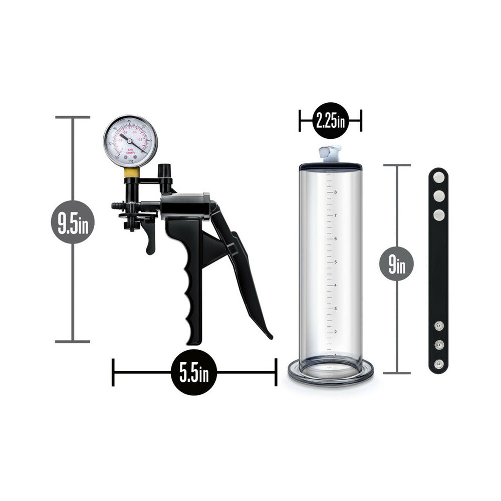 Performance VX8 Premium Penis Pump System with Silicone Cock Strap Clear