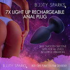 Booty Sparks Rechargeable Light Up Vibrating Anal Plug with Remote Control Medium