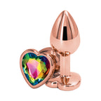 Rear Assets Rose Gold Heart Plug Small Rainbow
