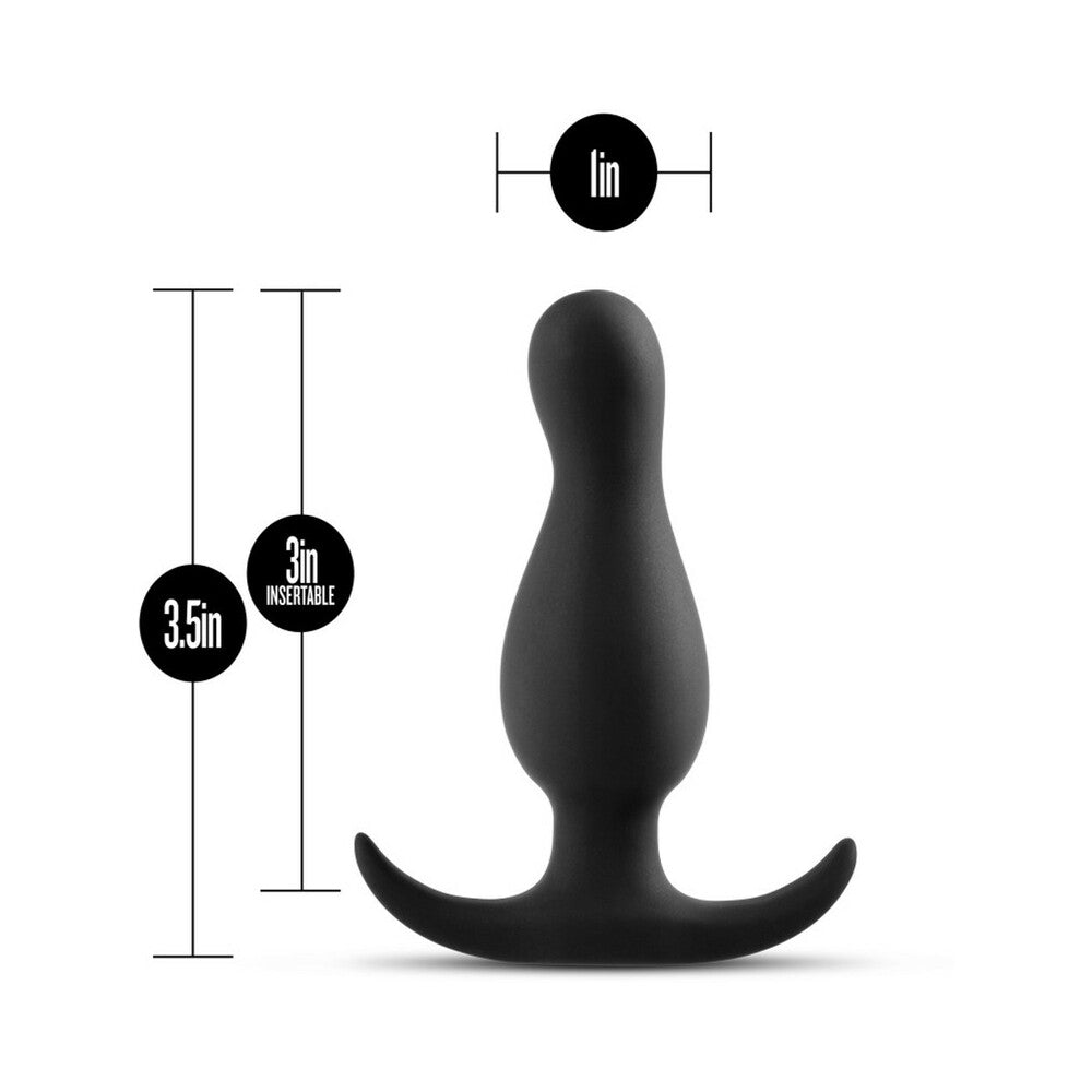 Anal Adventures Platinum Silicone Curve Plug Black