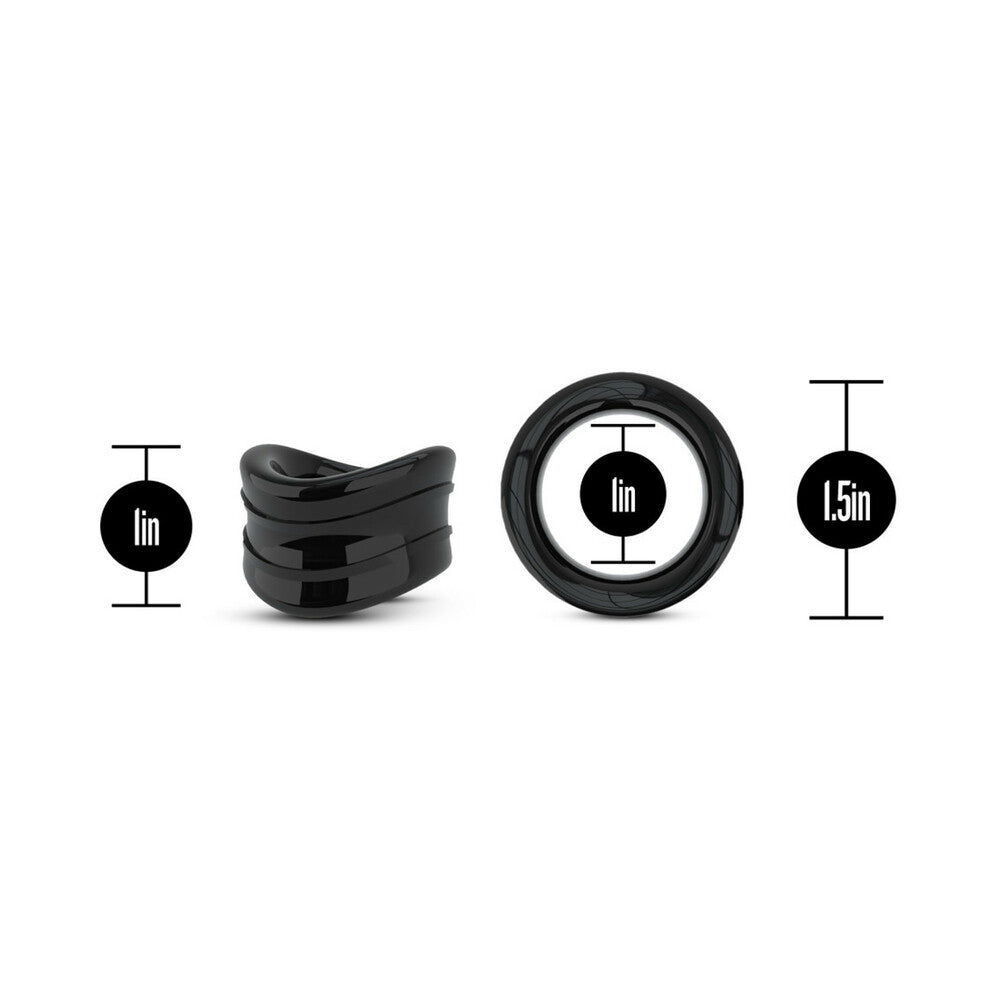 Stay Hard Beef Ball Stretcher Snug 1 in. Black