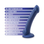 Avant D10 Ergo Mini 7 in. Dual Density Silicone Dildo Indigo