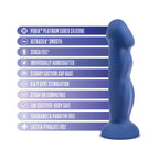 Avant D12 Suko 8 in. Dual Density Silicone Dildo Indigo