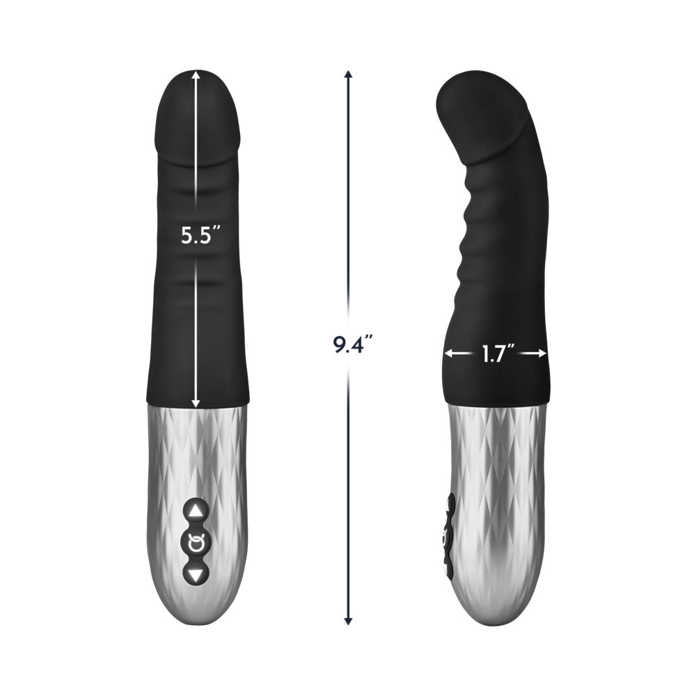 Forto Thruster Rechargeable Silicone Thrusting G-Spot Vibrator Black
