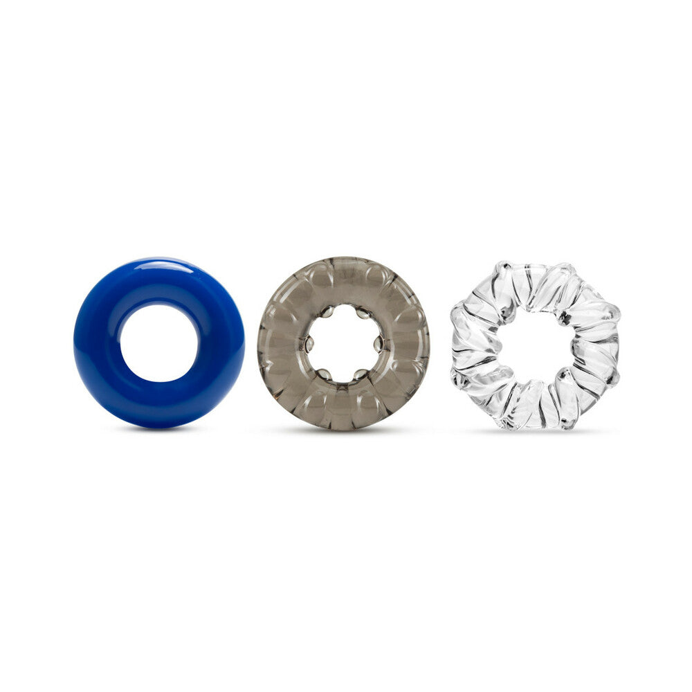 Stay Hard Triple Stretch Cockrings 3-Pack Assorted Colors
