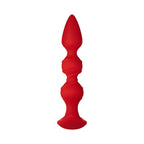 Forto F-42 Spiral Beads Silicone Anal Plug Red