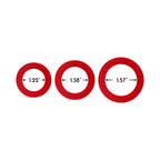 Forto F-61 3-Piece Silicone Cockring Set Red