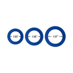 Forto F-61 3-Piece Silicone Cockring Set Blue