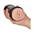 M for Men Soft + Wet Pussy with Pleasure Ridges & Orbs Self-Lubricating Vagina Stroker Beige