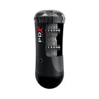 PDX Elite Moto Stroker Rechargeable Thrusting Vibrating Masturbator Clear/Black