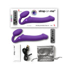 Strap-On-Me Rechargeable Remote-Controlled Silicone Vibrating Bendable Strap-On Purple L