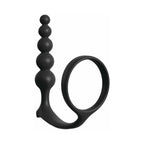 Anal Fantasy Collection Silicone Ass-Gasm Cockring Anal Beads Black