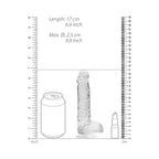 RealRock Crystal Clear Realistic 6 in. Dildo With Balls and Suction Cup Clear