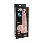 King Cock Plus 9 in. Triple-Density Cock With Swinging Balls Dildo Beige