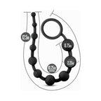 Anal Adventures Platinum Silicone 10 Anal Beads Black